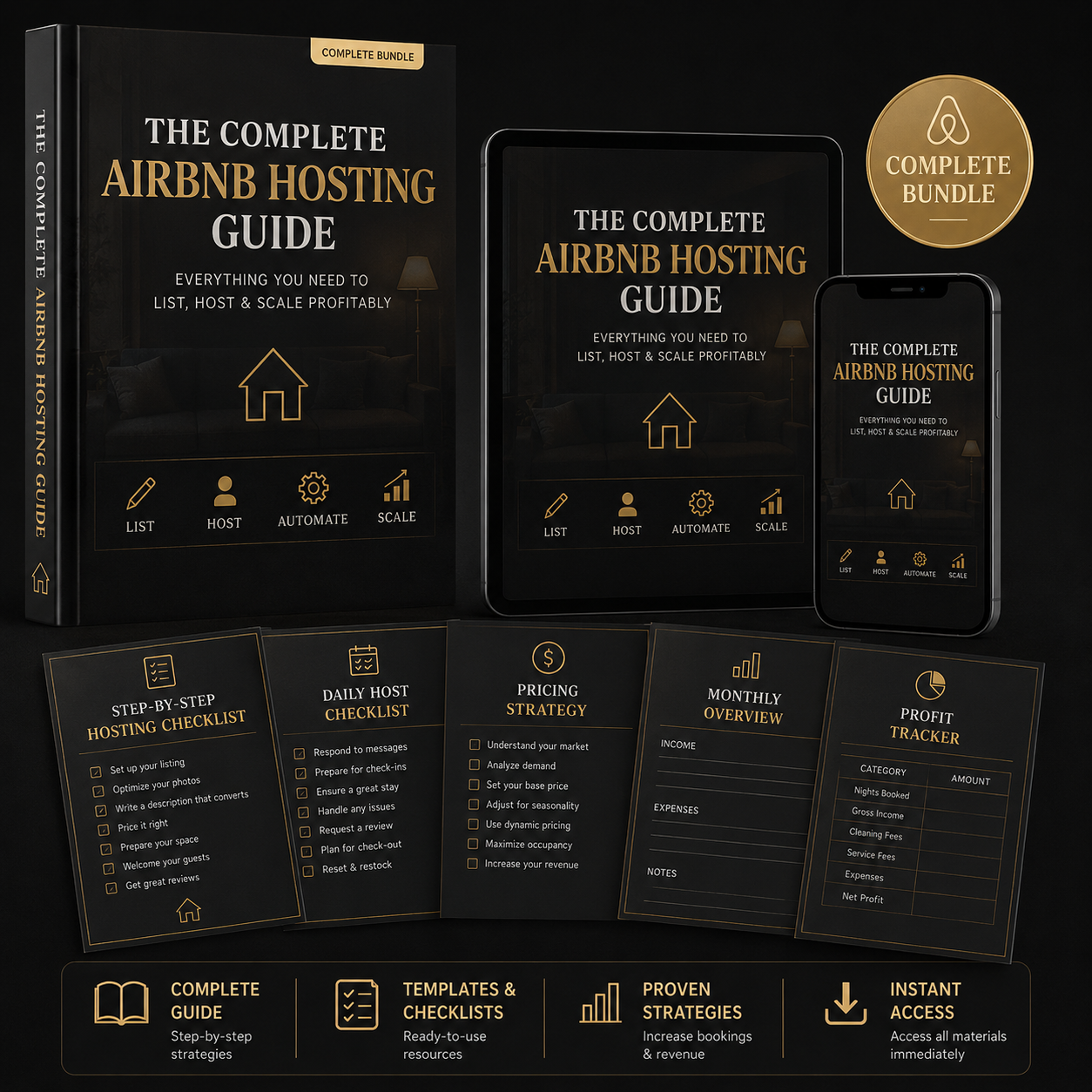 STR Host OS complete bundle — guides, templates, checklists and trackers for Airbnb hosts